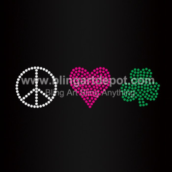 Irish Rhinestone Heat Transfers With Heart Designs Irish Rhinestone Heat Transfers With Heart Designs